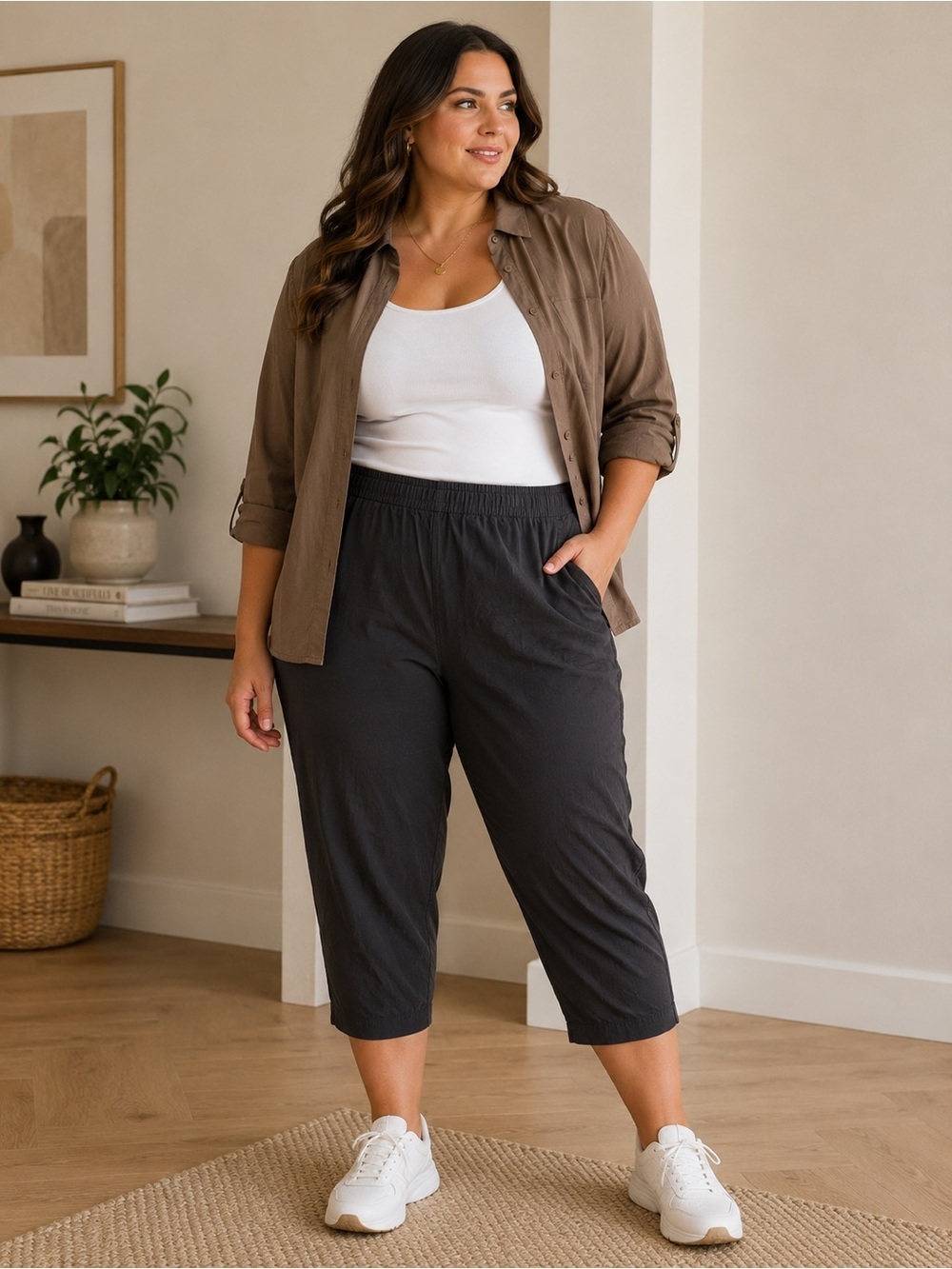 Caslon • NWT $66 USD Plus Size Cropped Pull-On Pants 2X W22-27”